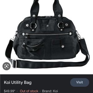 Black Koi nurse shoulder/tote bag